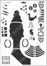 Schablone-Stencil A3 188-0705 afrikanische Frau 2